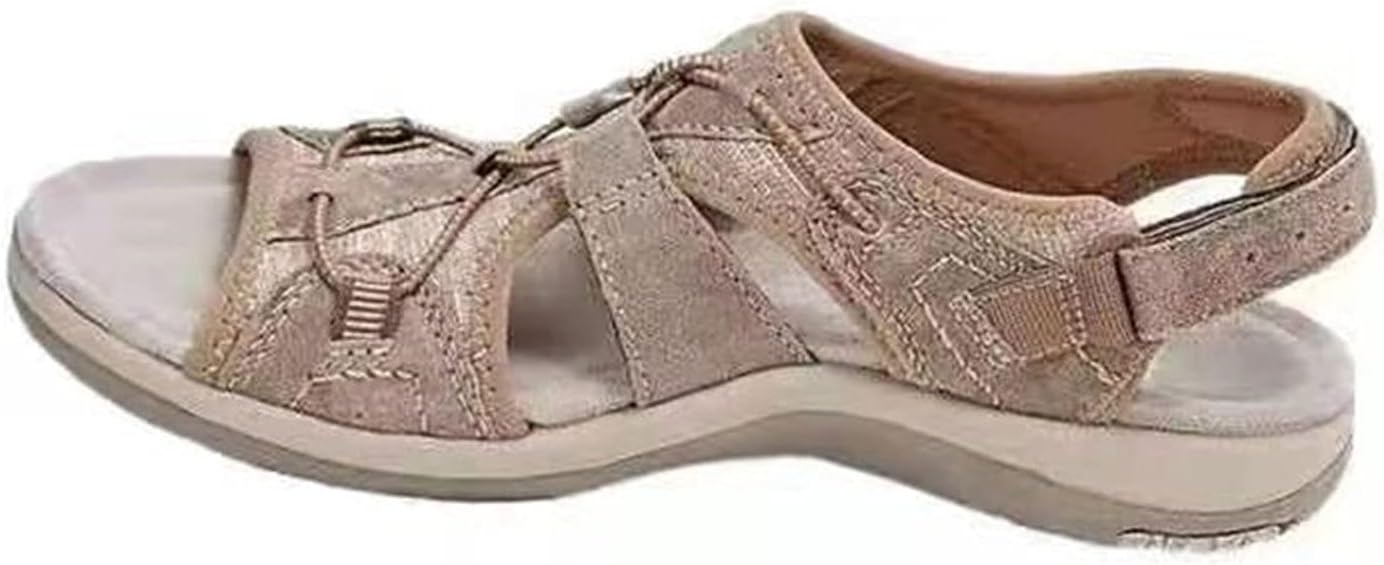 Fashion Women Beach Sandals, Summer Wedges Round Head Buckle Sandalias Footwear (Color : White, Size : 7.5)