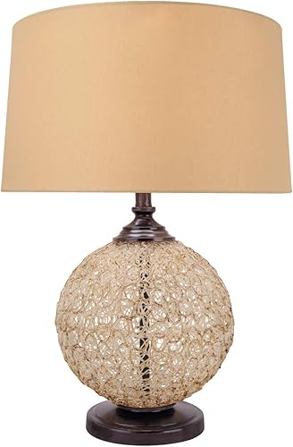 Miniatura 2 de Aspen Creative 40165-11, Lámpara de mesa de metal y plástico de transición de 27 pulgadas de alto en bronce con pantalla imperio de tapa dura en