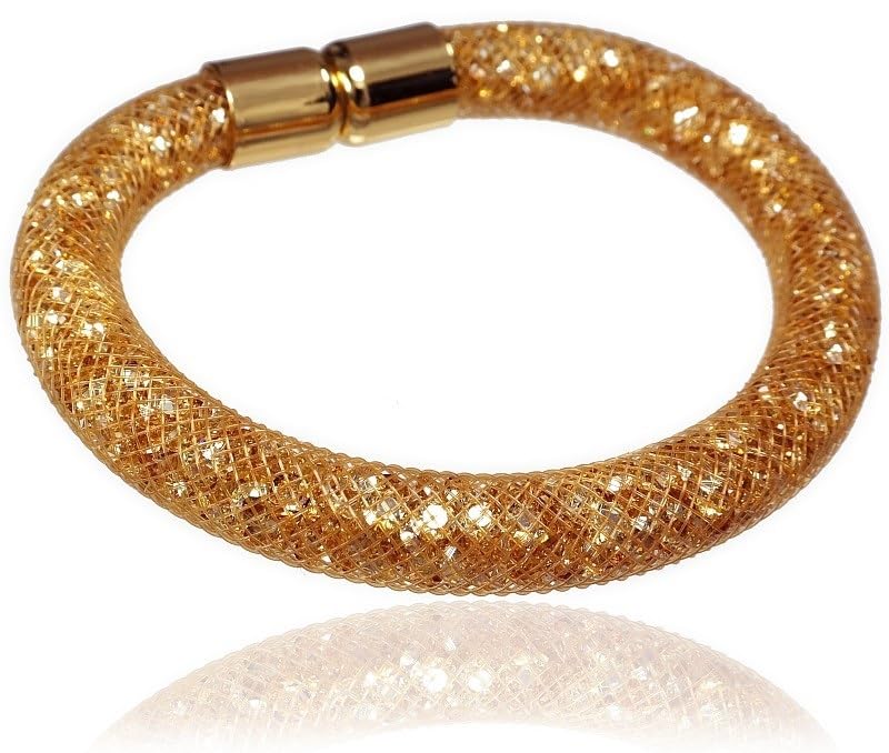 Bracelet Cristaux Originaux ARANDE Magnifique accessoire doré Starlight pour vos soirées