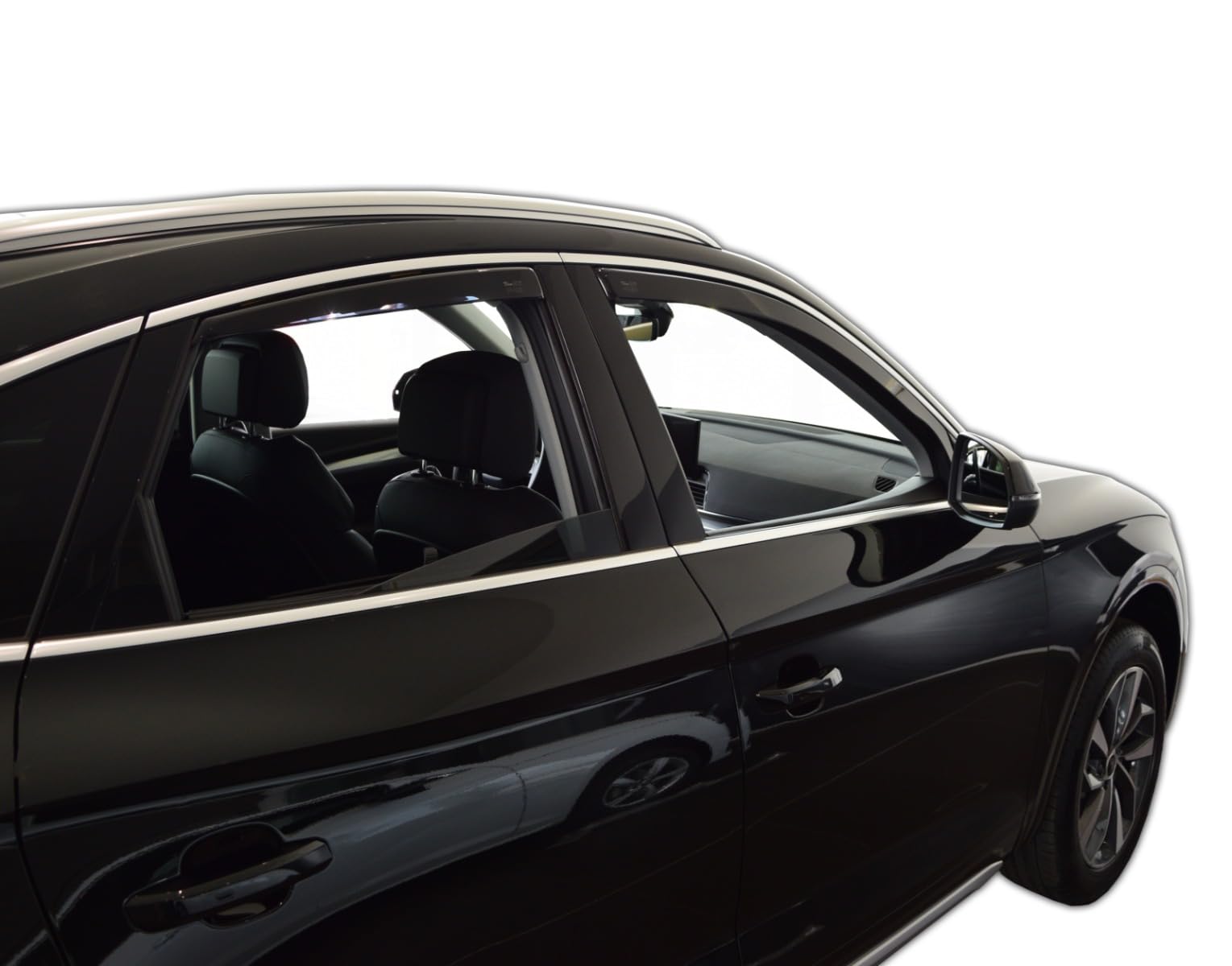 J&J AUTOMOTIVE Windabweiser passend für Audi Q5 2 FY Sportback 2020-2024 4tlg, Heko Regenabweiser Vorne Hinten Getönt Dunkel Passform