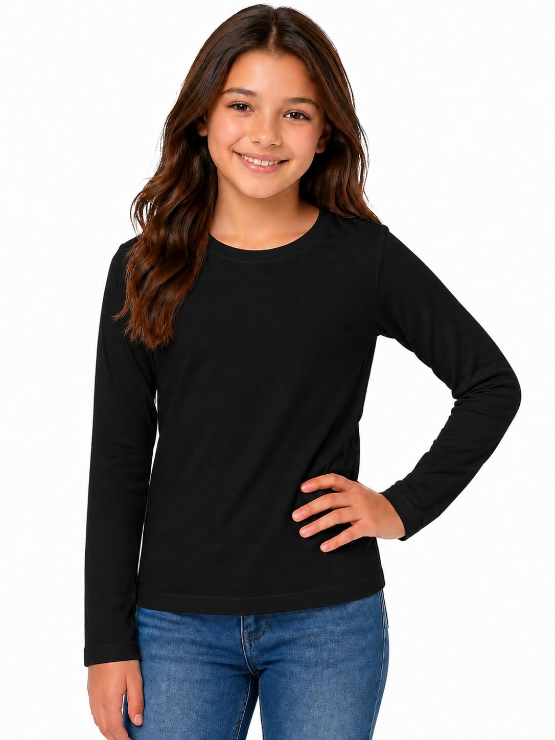 bodycare Girl's Round Neck Full Sleeves Solid Oversized Fit Tshirt-picture-29