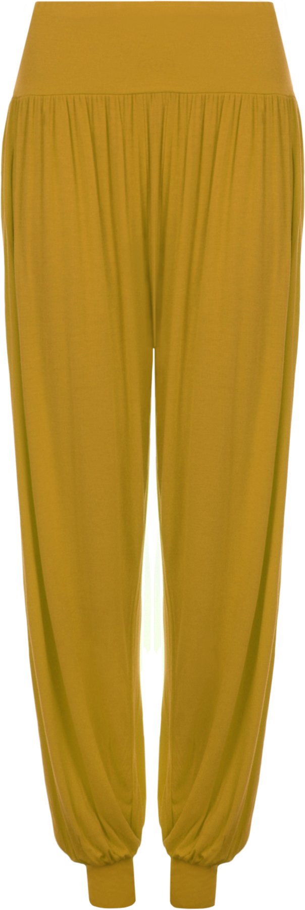 Wearall Women's Mustard Plus Size Harem Trousers Full Leggings Stretch Pants - 20/22