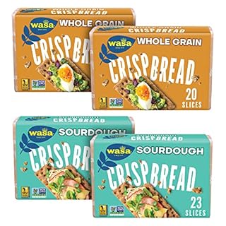 Was Swedish Crispbread Variety 4 Pack Sourdough (Pack Of 2) & Whole Grain (Pack Of 2) 3lbs.