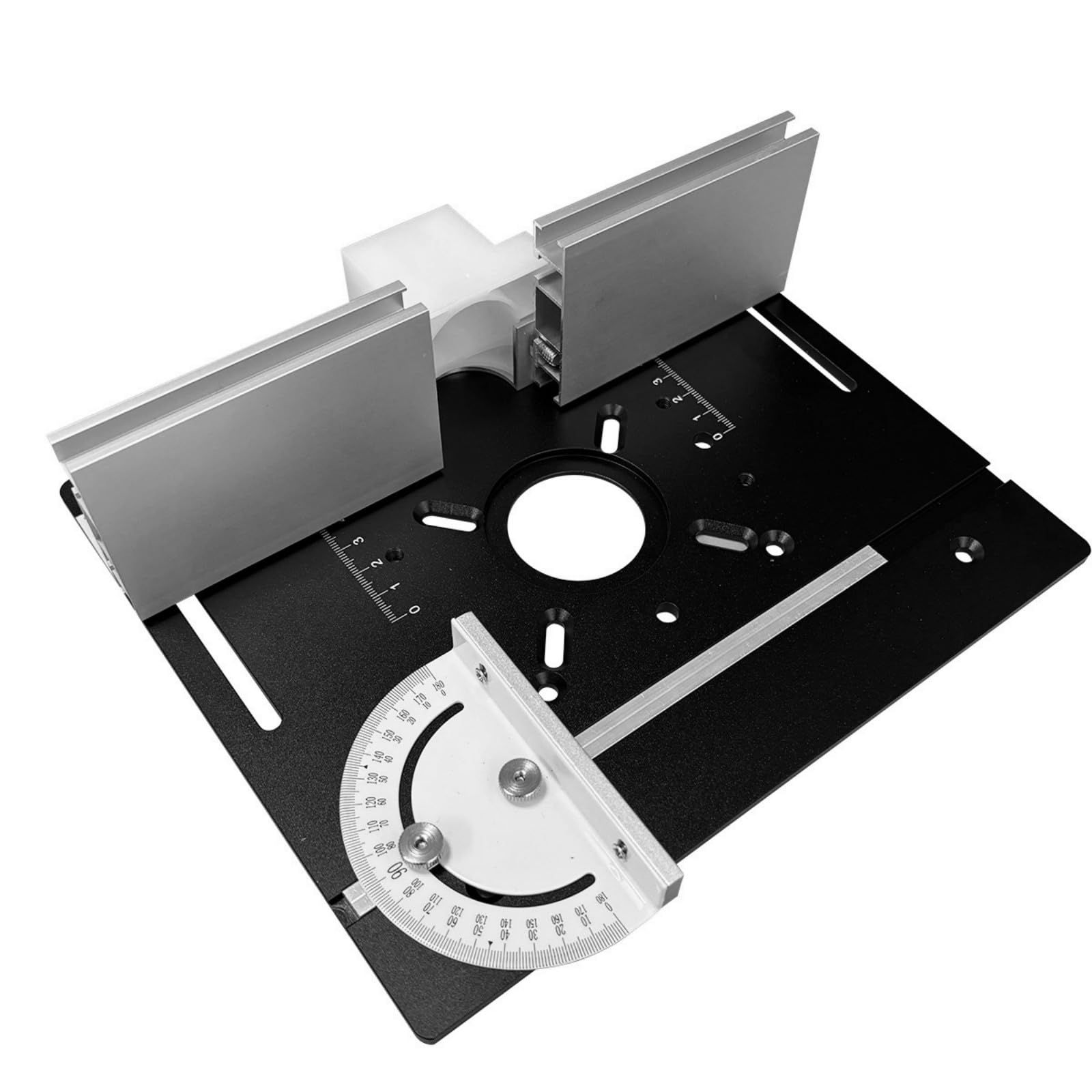 Tsophreniq Router Table Insert Plate Aluminum For Woodworking Benches Equipped With Miter Gauge Guide Trimming Tool Plate