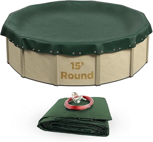 Miniatura 7 de Buffalo Blizzard Ripstopper - Cubierta de invierno verde para piscina redonda sobre el suelo de 18 pies  Superposición de 4 pies  Material adicional