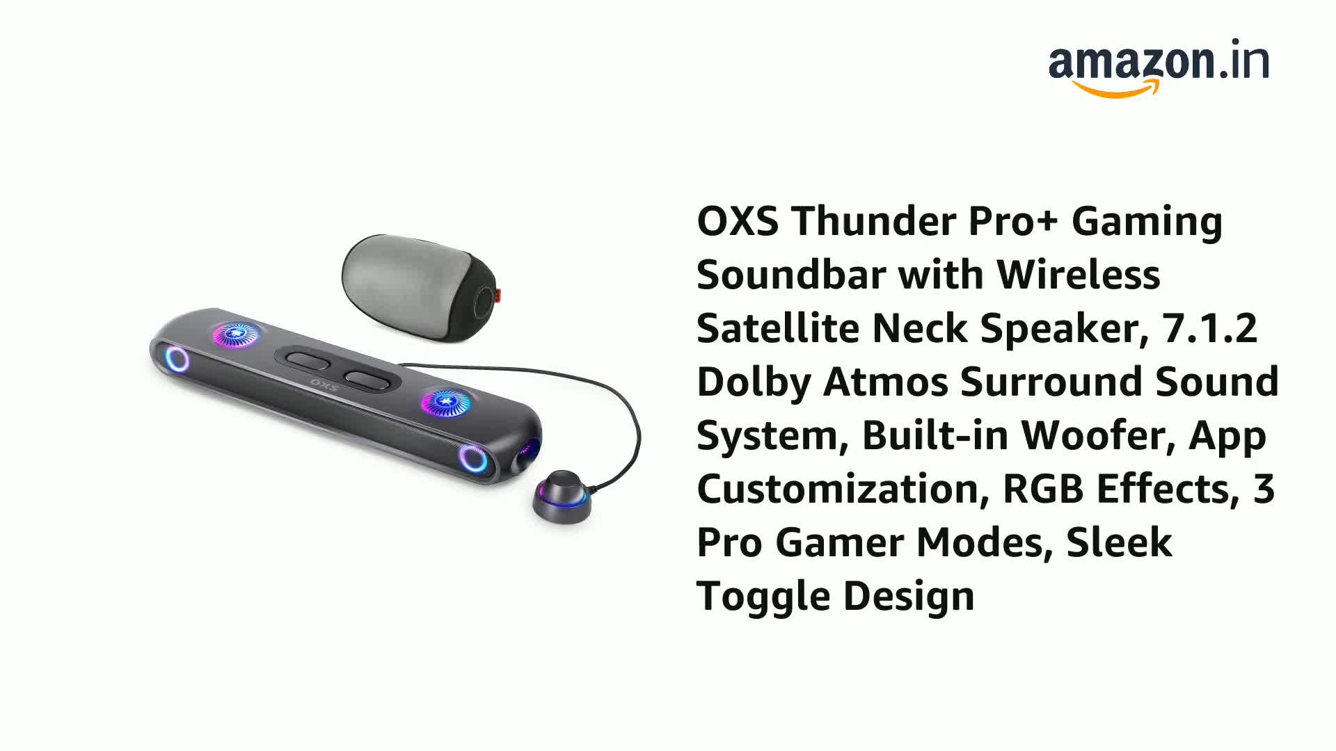 OXS Thunder Pro+ Gaming Soundbar with Wireless Satellite Neck