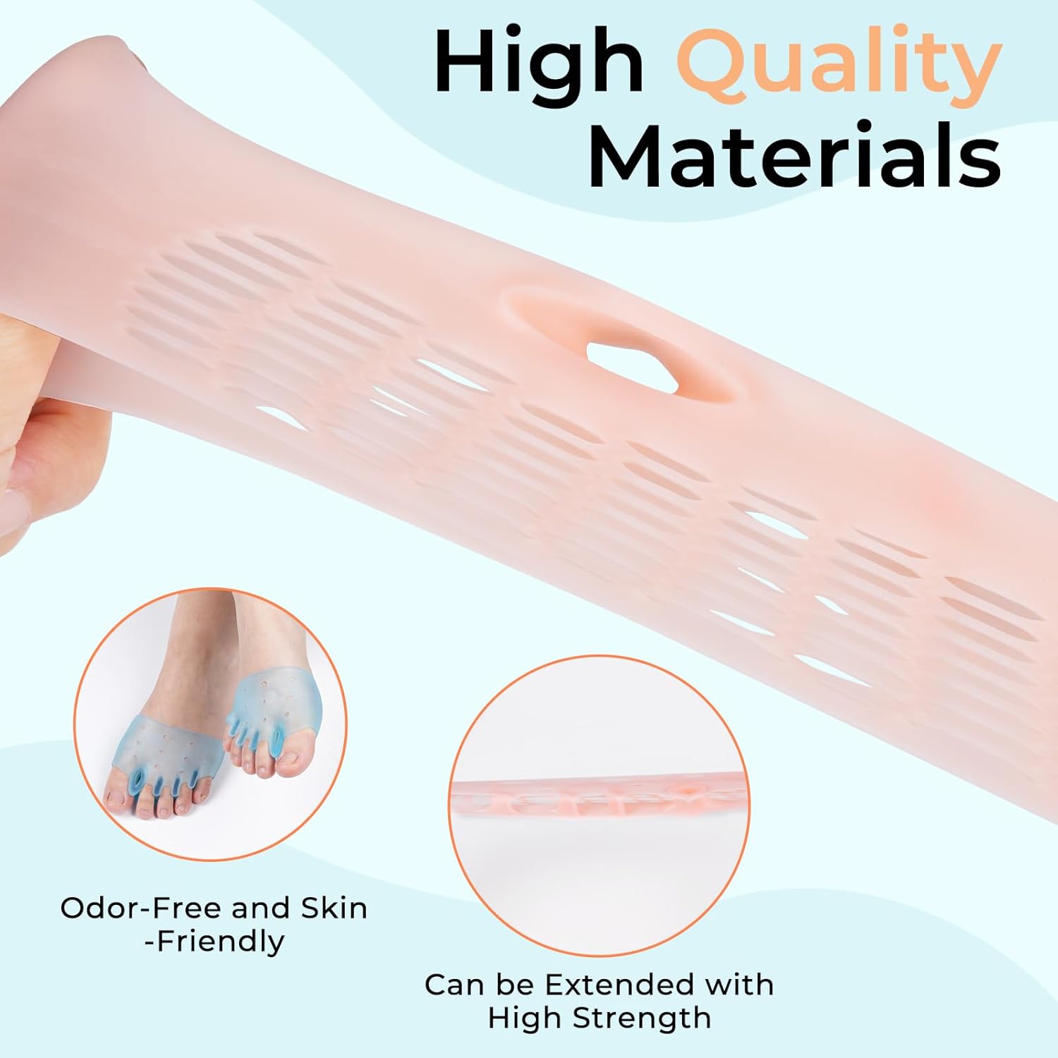 Condition photo showing New/Like New for Silicone Toe Separators for Women & Men, 4 Packs Toe Separators Bunion Corrector Cushion, Breathable Soft and Comfortable Gel Foot Cushions, Multiple Colors (4 Pairs)