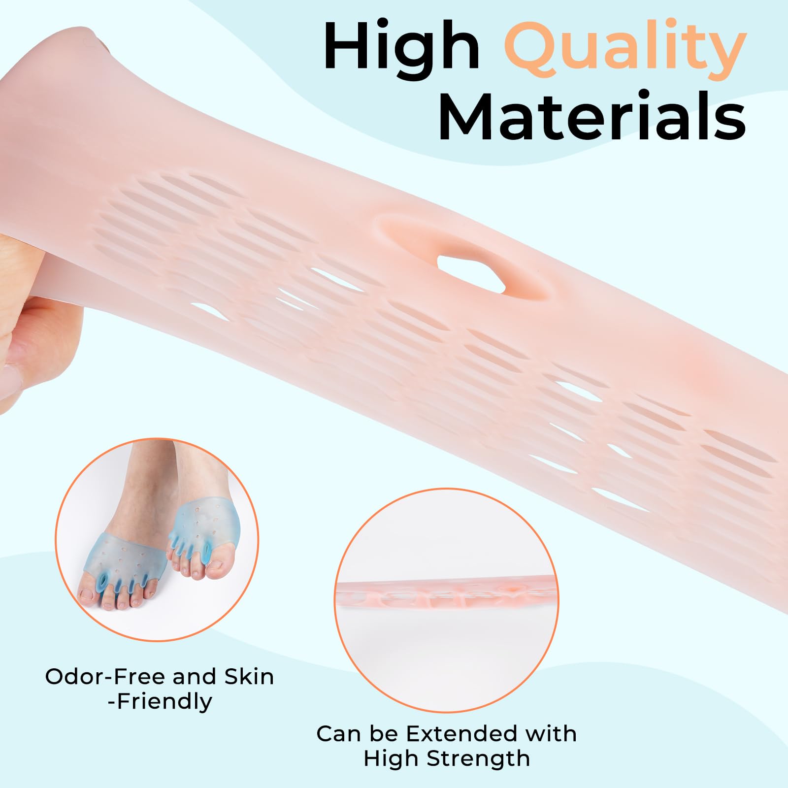 Condition photo showing New/Like New for Silicone Toe Separators for Women & Men, 4 Packs Toe Separators Bunion Corrector Cushion, Breathable Soft and Comfortable Gel Foot Cushions, Multiple Colors (4 Pairs)