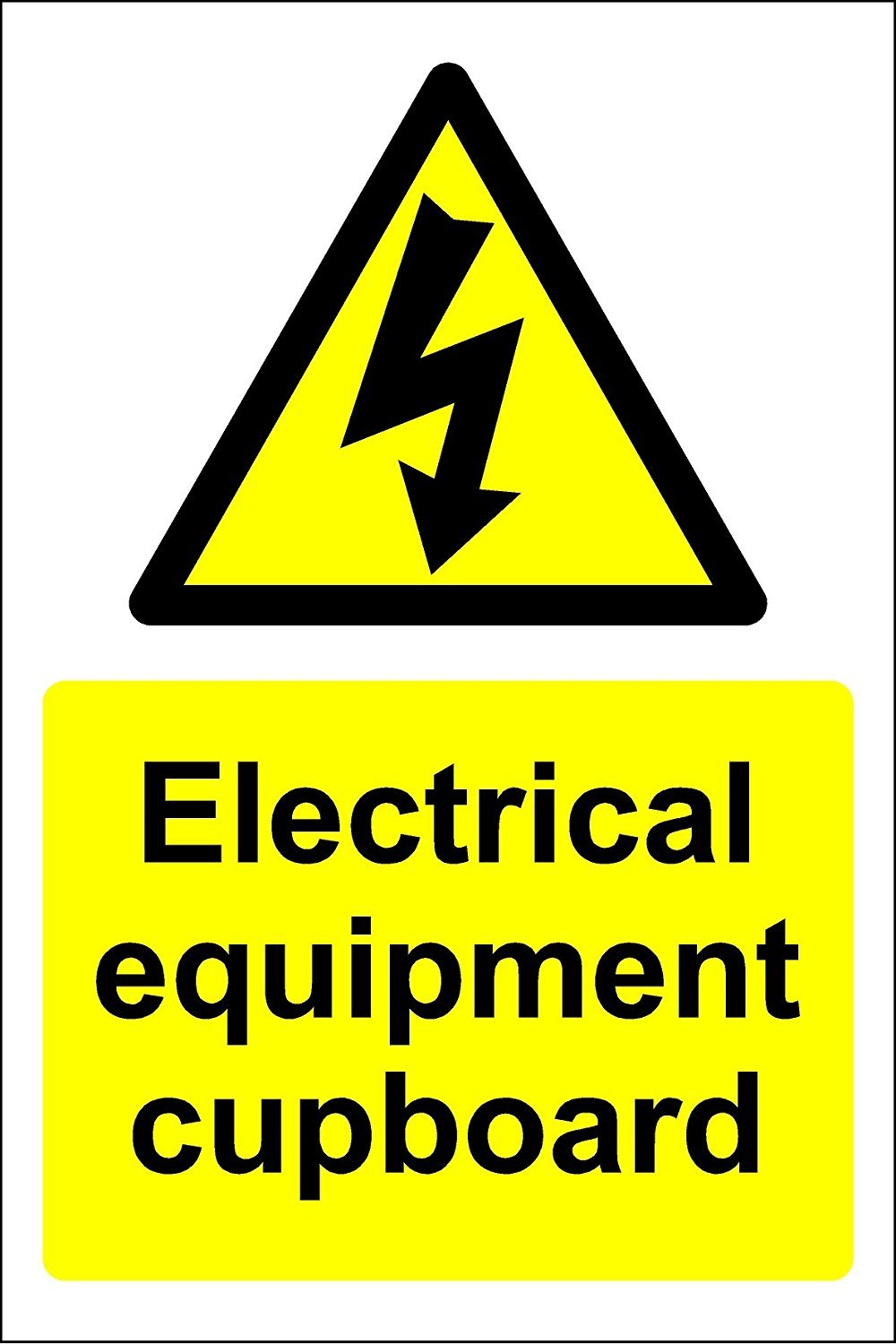 Electrical equipment cupboard sign - Self adhesive vinyl 150mm x 100mm โ image 1
