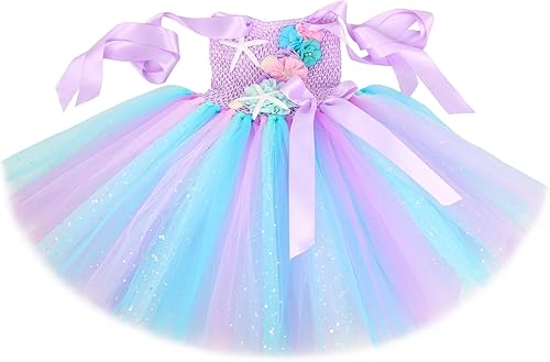 Miniatura 5 de Disfraz de sirena para niñas, regalos de fiesta de cumpleaños, tutú de Halloween, vestido de princesa