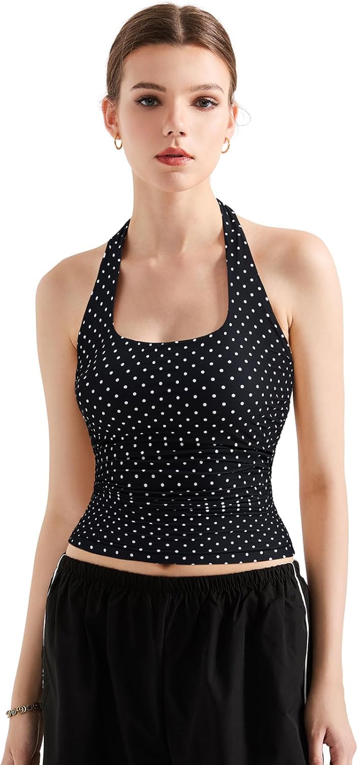 SUUKSESS Women Halter Tank Tops Double Lined Backless Y2K Trendy Going Out Tops - Image 5