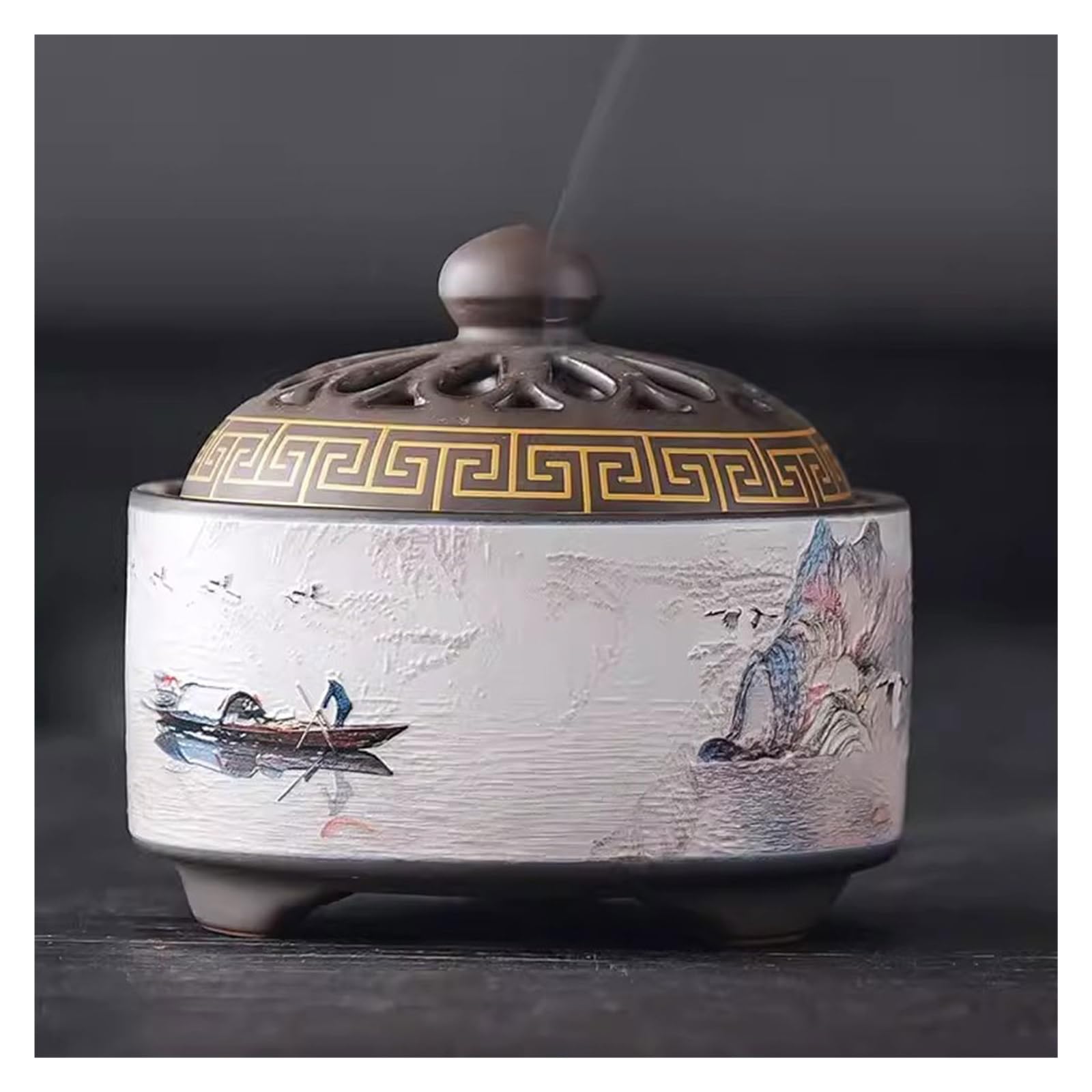 Incensiere a Cascata Bruciatore di incenso Bruciatore for aromaterapia in ceramica Ornamenti di Buddha for interni domestici Bruciatore di incenso di grande paesaggio antico Brucia Incenso In Ceramica
