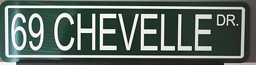 Cartel de metal Street 1969 69 Chevrolet Drive 6 x 24 Hot Rod Muscle Car Wall Art Gift Bar Man Cueva Restaurant Shop Garage Home Office se adapta a