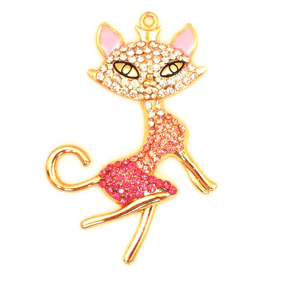 1 pc 3D Rhinestone Sitting Cat Cabochon for DIY Bling Mobile Phone Case Decoration