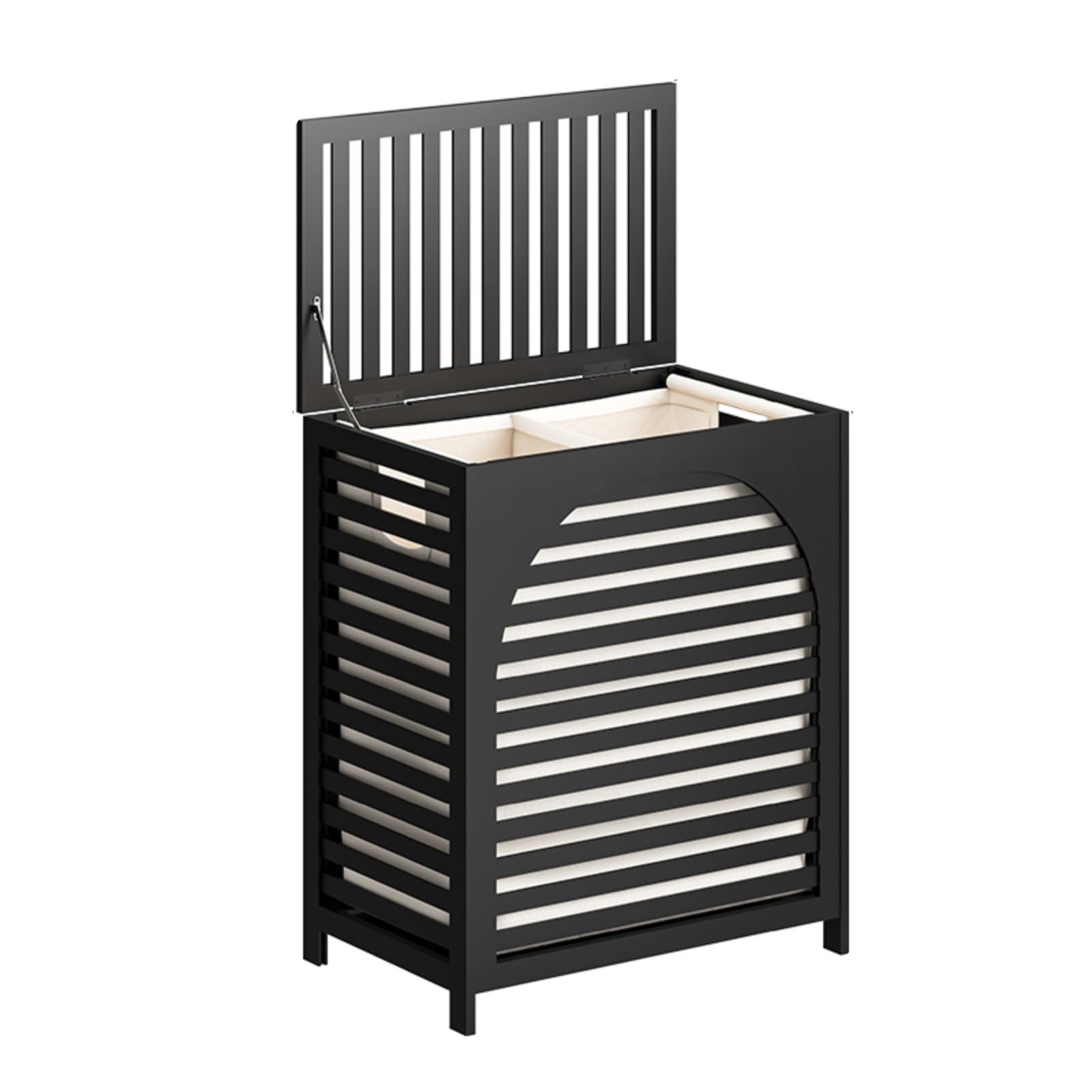Panier à linge en bambou avec couvercle et doublure amovible, facile à monter, idéal pour la salle de bain, la chambre, les résidences étudiantes et la buanderie. Solution de rangement fonctionnelle