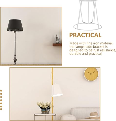 Miniatura 6 de Beaupretty Marco de pantalla de hierro, 4 piezas, soporte de pantalla de repuesto E14 para hotel, hogar, color blanco