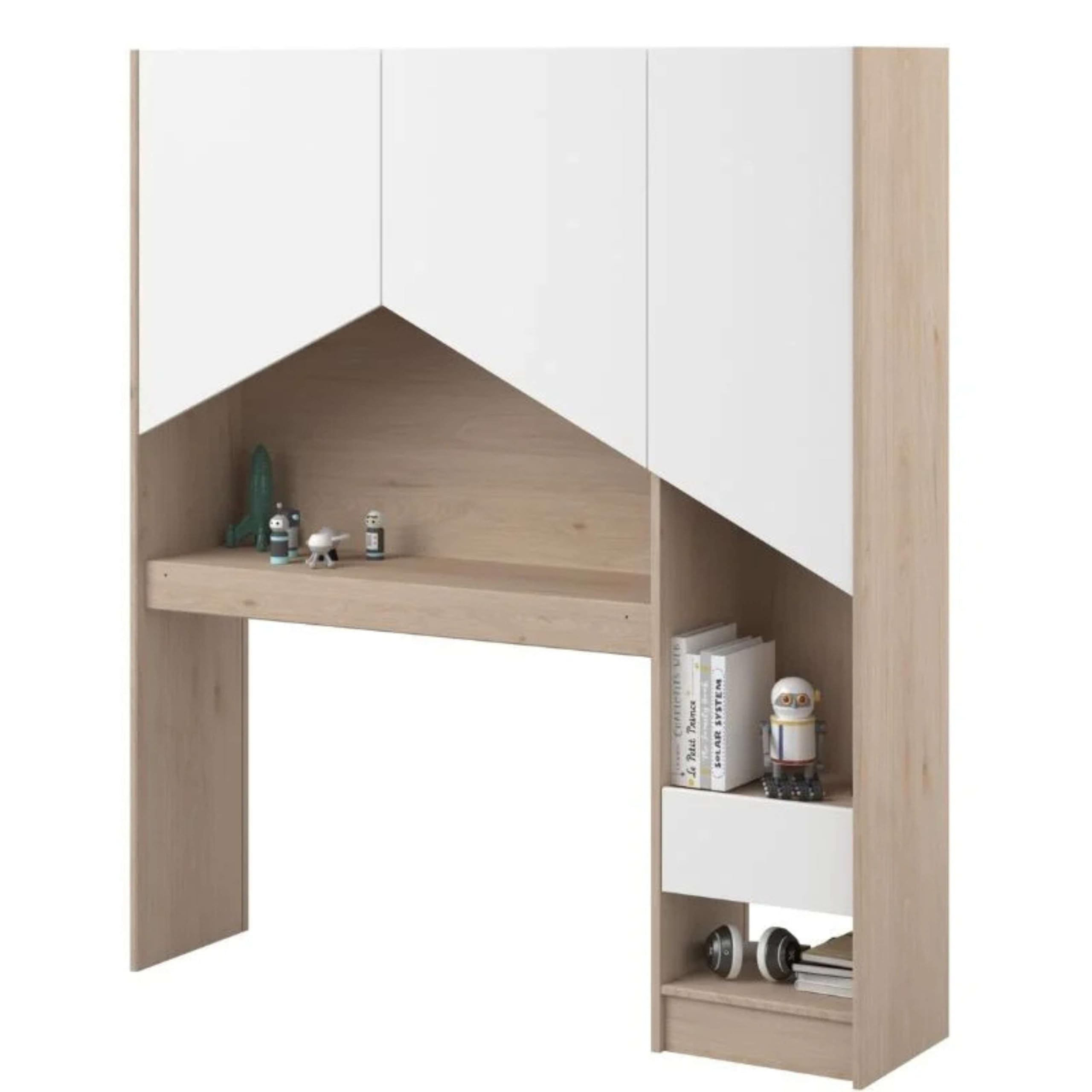 Miroytengo Pack Muebles Child Dormitorio Juvenil Completo en Color Roble Jackson y Blanco Mate