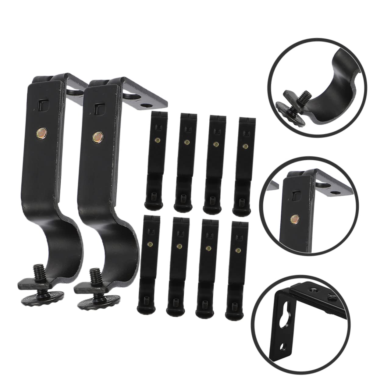 BESTYASH 10pièces Supports de Tringle à Rideaux Lot de Compatibles avec Fenêtres et Portes pour Rideaux Épais et Barres à Vêtements Design Épuré et Facile à Installer