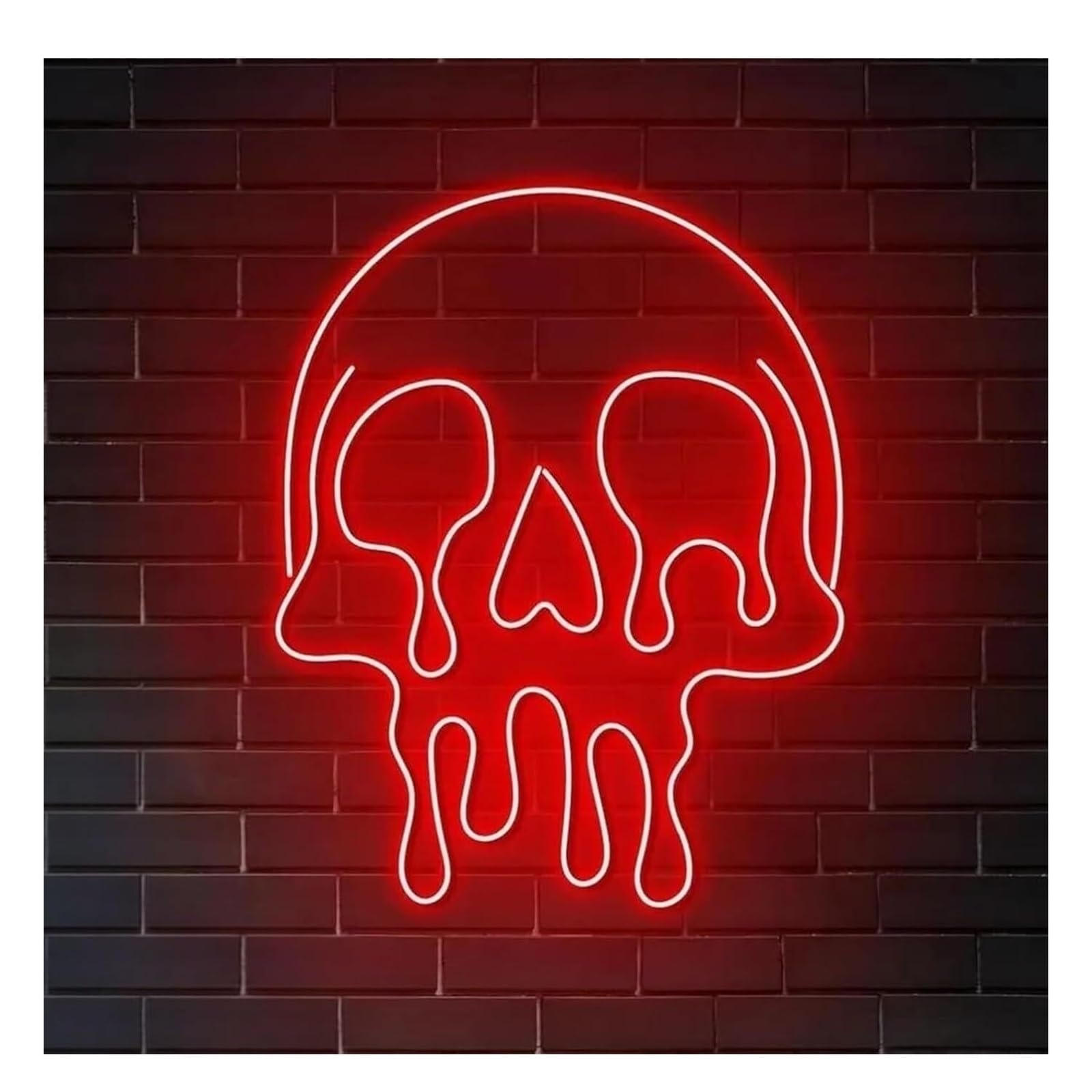 Zynther Neon lamp Soothing Atmosphere Lamp Melting and Dripping Skull Neon Sign, Adjustable Brightness