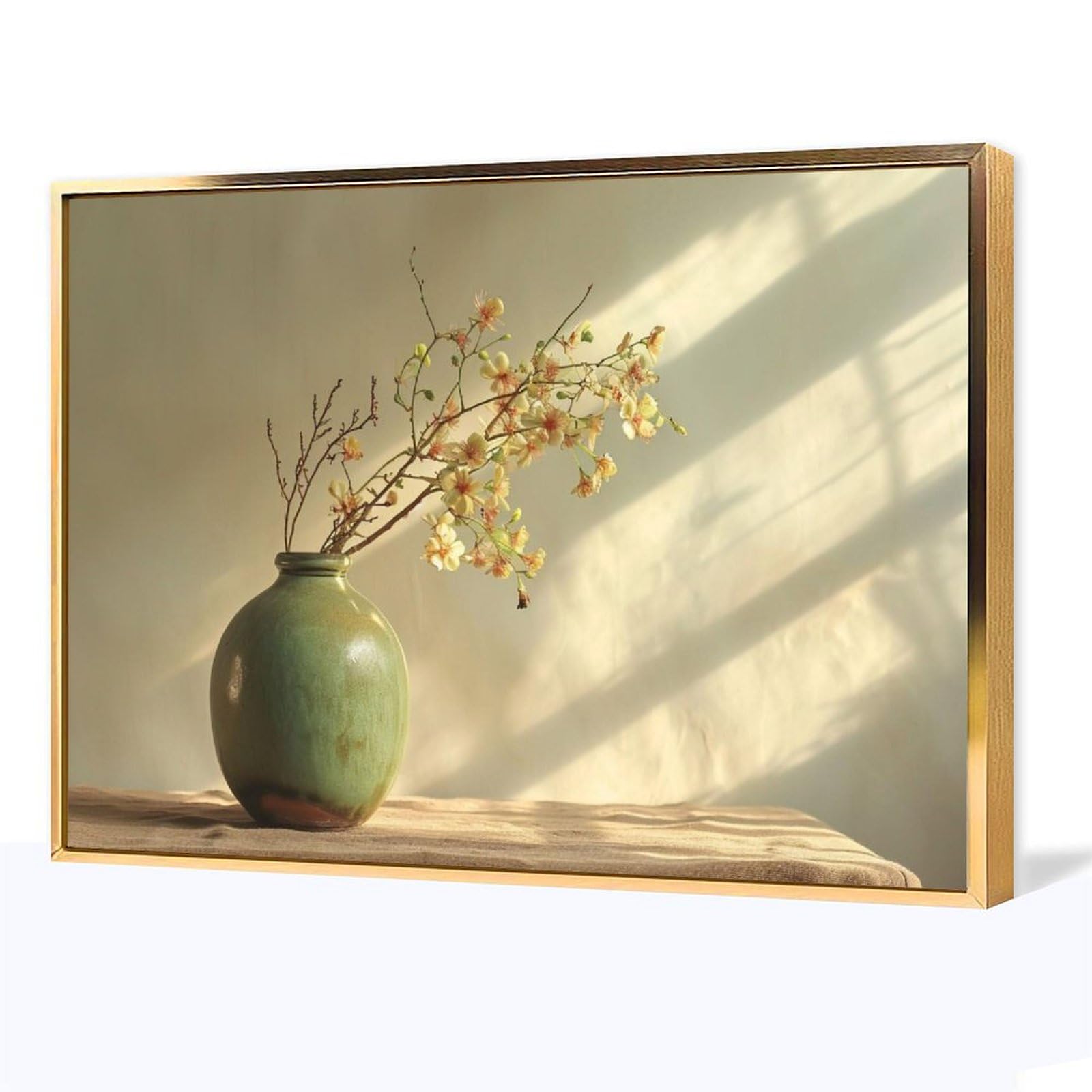 Amazon.co.jp: 絵画 暖かい日差しが家の中にある花瓶に差し込みます