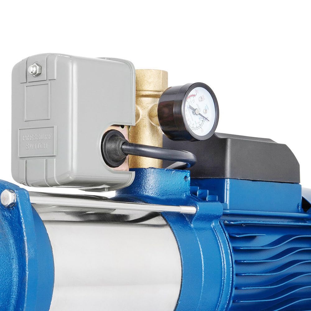 Pompe de jardin centrifuge - 2200 W - 4000 l/h - 2850 tr/min - 10 bar - Avec pompe en acier inoxydable - Pour hôtels, cafétérias, usines
