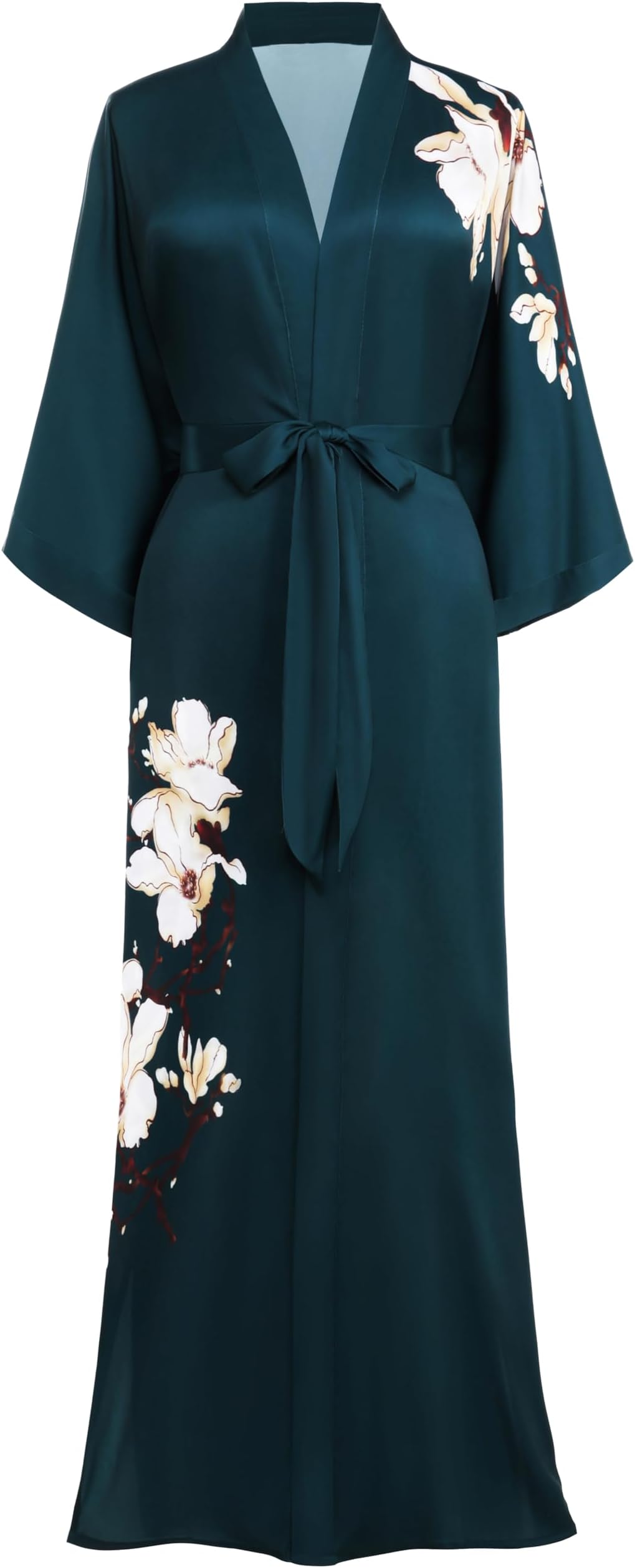 Kimono Robe for Women - Long Satin Sleepwear Silky Kimono Cover-Up Nightgown Japanese Bathrobe Loungewear Blouse