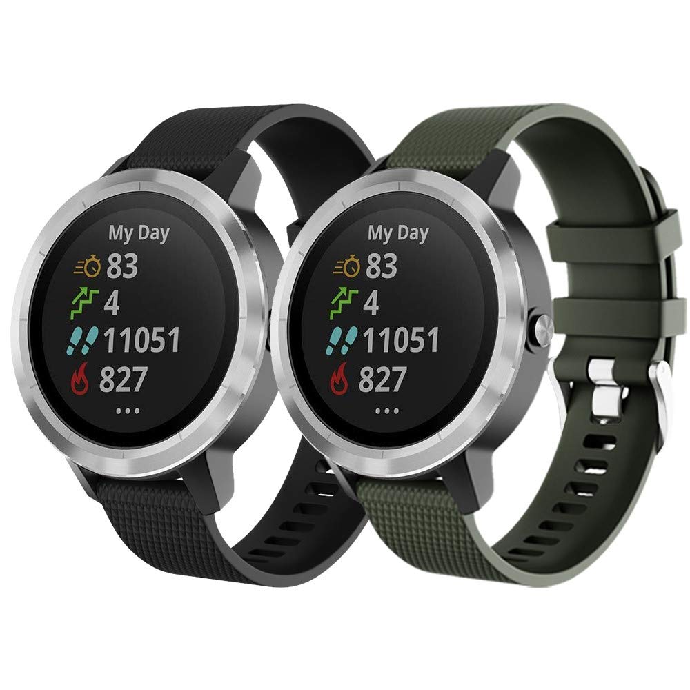 NotoCity for Garmin Vivoactive 3 Band, 20mm Quick Release Soft Silicone Replacement Band for Garmin Vivoactive 3 / Garmin Forerunner 645 /Samsung Gear Sport/Galaxy Watch 42mm