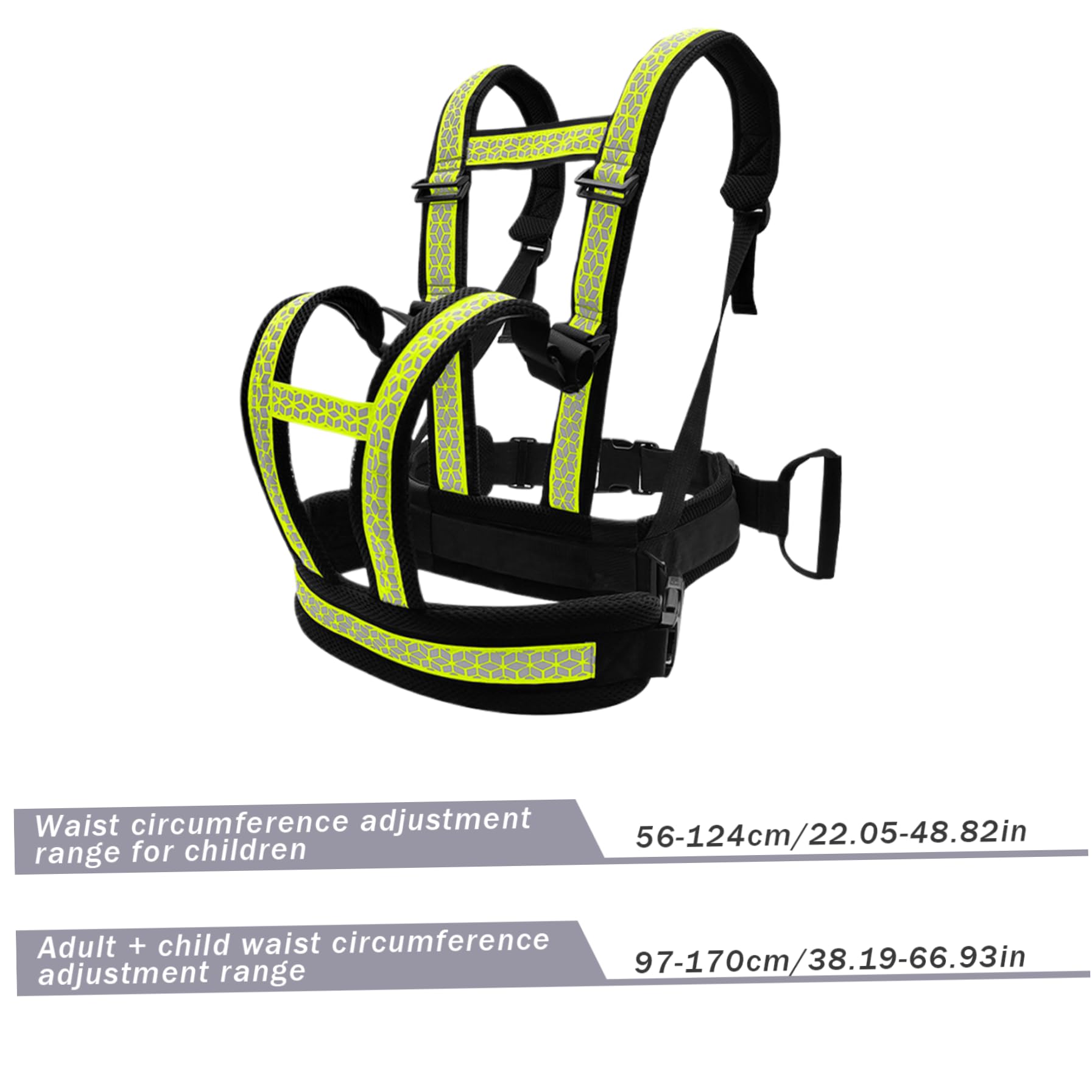 Arnés de motocicleta para niños de 2 a 12 años Arnés de motocicleta infantil ajustable reflectante con agarre Doble hombro Carga pesada Anticaída Seguridad para niños pequeños..
