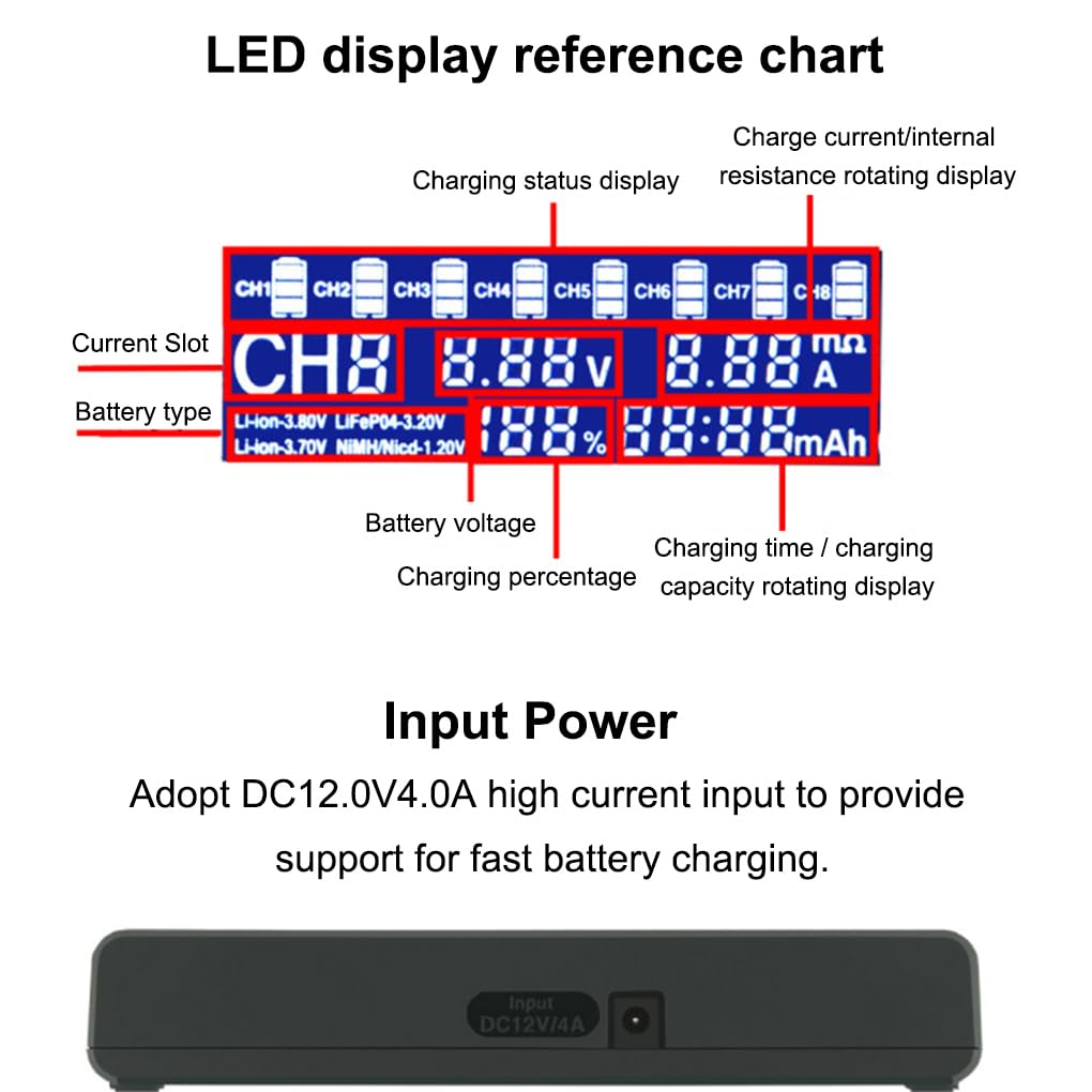 Chargeur de Batterie 9V Affichage numérique AA/AAA Piles Rechargeables Adaptateur de Charge transportant la Charge Voyage pour Le ménage