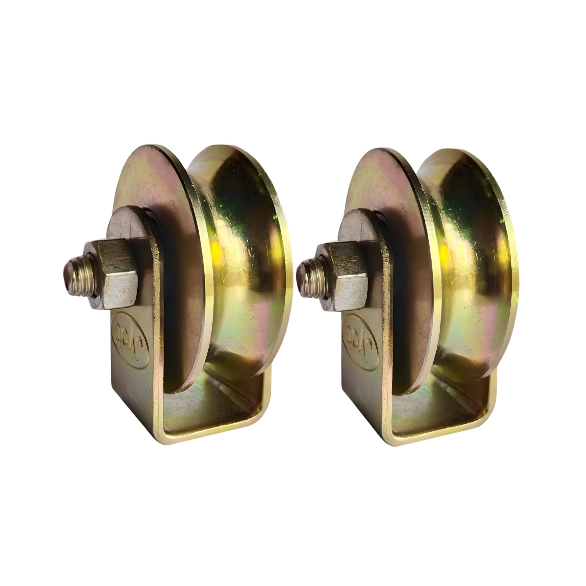 Caneuf U Groove Sliding Wheel with Exterior Bracket, for Residential & Industrial Gates, Suitable for U Track, Gate Wheel with Bearing and Bracket (2, U_Groove_3 in)