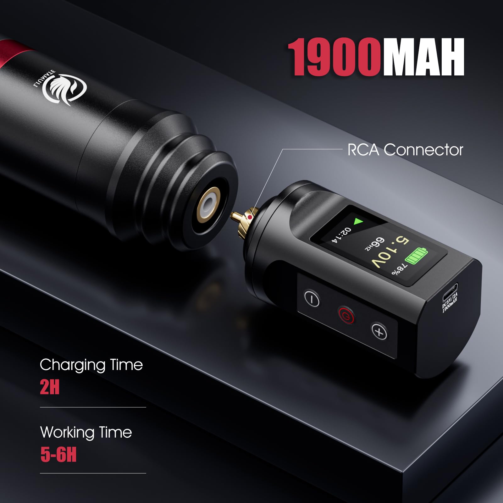 Maschine Set mit Drahtlose Batterie 1900mAh Drahtlos Stift 20 Patronen Nadel 10 Tinten Transferpapier Komplettes Zubehör