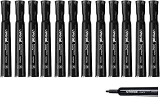 Universal Permanent Markers, Chisel Tip, Black, Dozen (UNV07051)