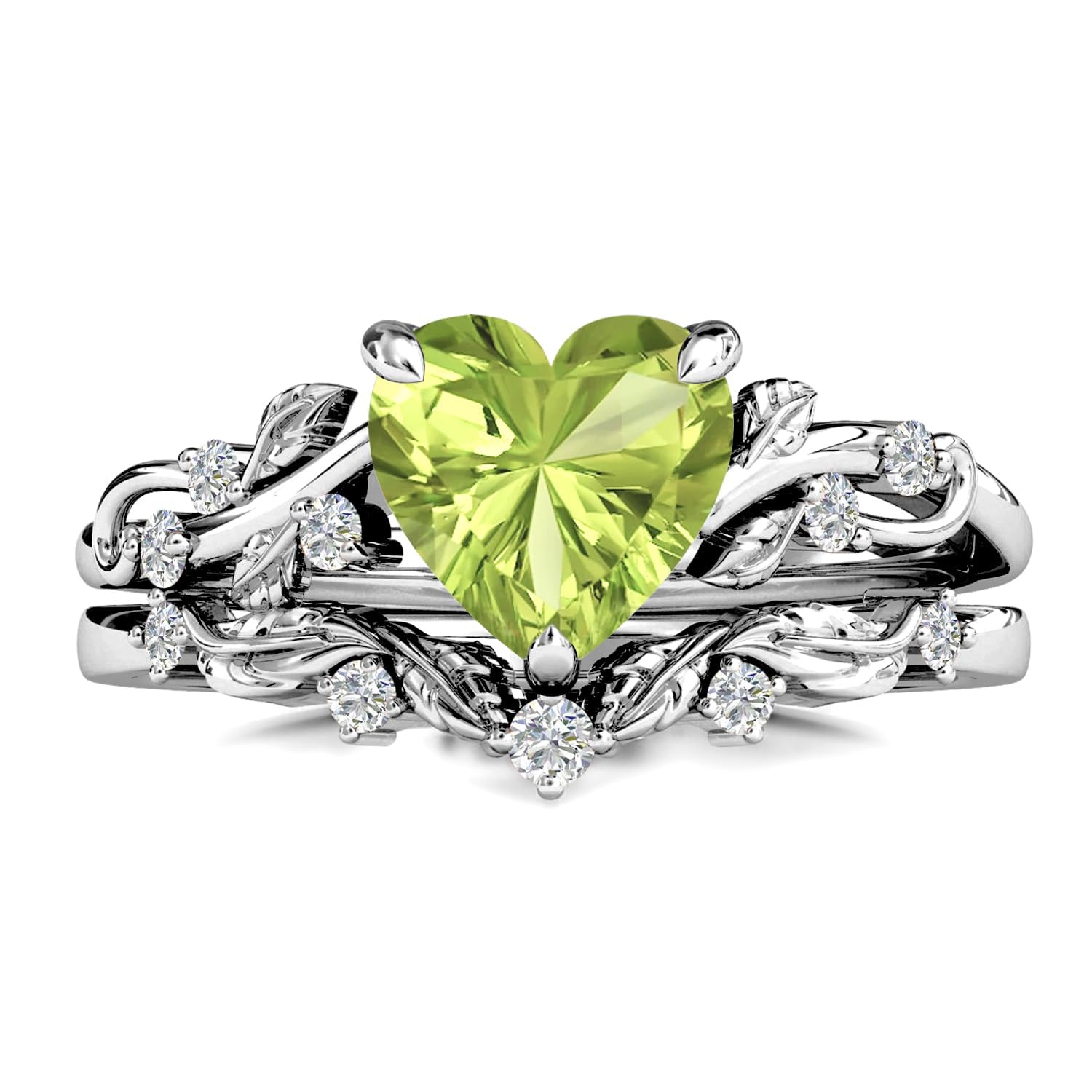 LELOUCHY Heart Ring Set