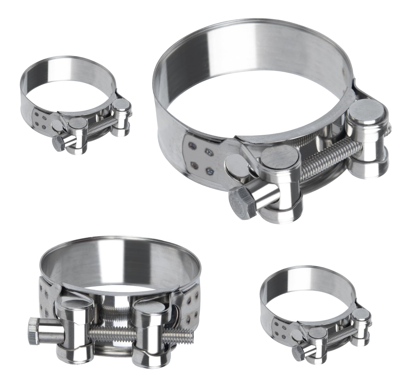 ilauke 304 Stainless Steel T-Bolt Hose Clamps 56-59mm 4 Pcs
