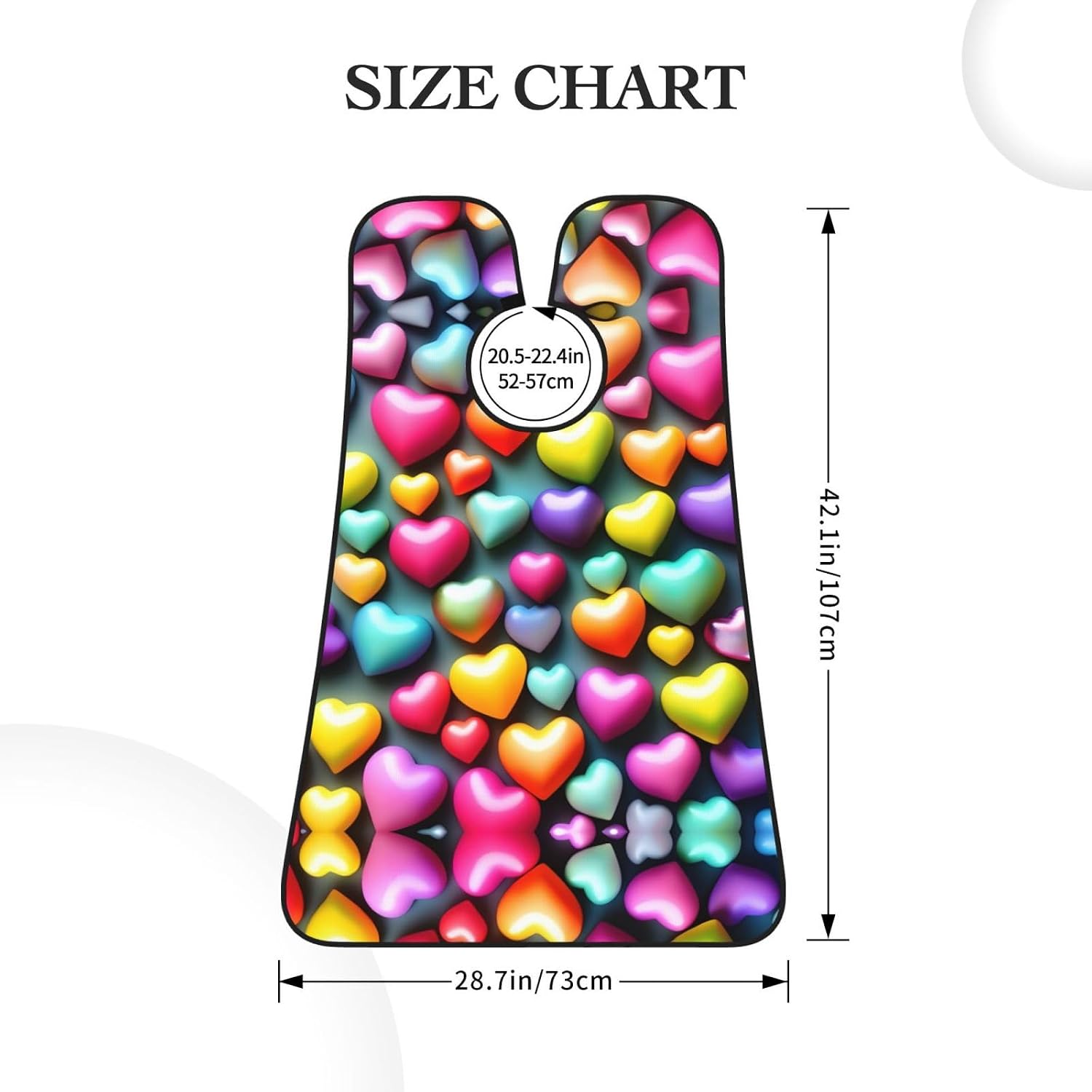 Colorful Rainbow Hearts Print Beard Bib Apron, Shaving Apron For Dad, Men'S Hair Catcher For Shaving Best Gifts For Dad