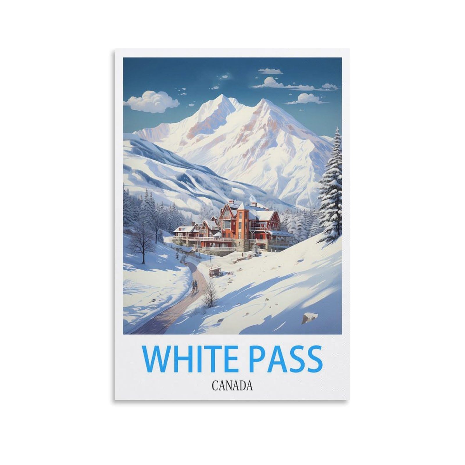 Metal Signs,White Pass Canadas,Tin Sign Metal Retro Art Wall Poster for Home Club Garden Decor 15x30cm