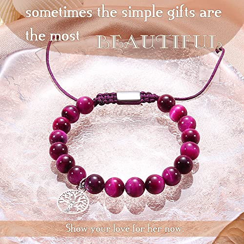 Gifts for Mom, Mom Bracelets for Women Bead Bracelet Adjustable Christmas Gifts for Moms Bead Gift for Her Braided Beaded Charm Link Bracelet Thanksgiving Christmas 50th 60th 70th Birthday Anniversary Jewelry — view 3