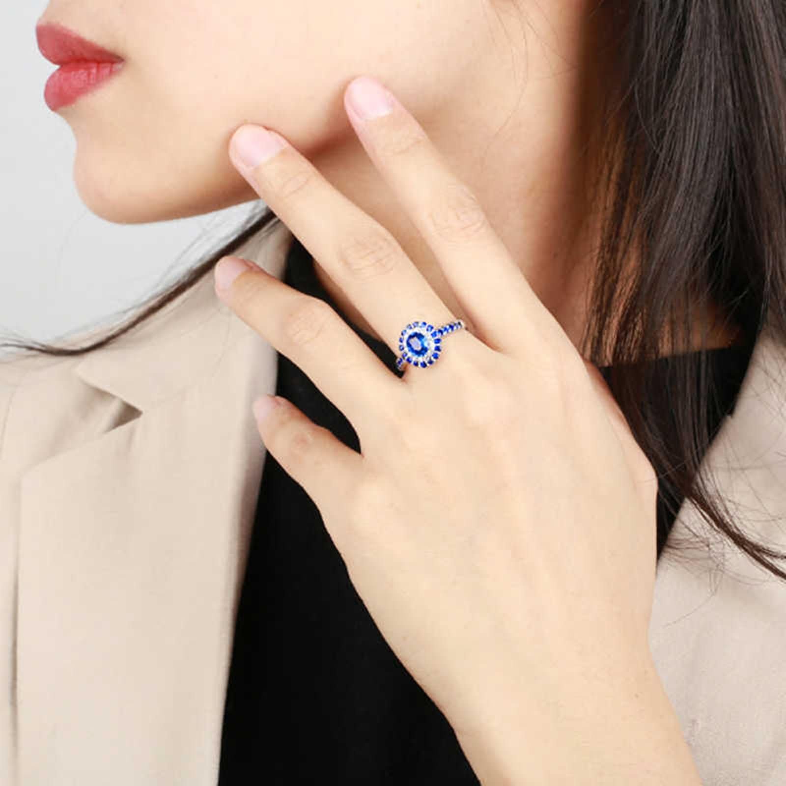 Anillo de boda para mujer, oro blanco