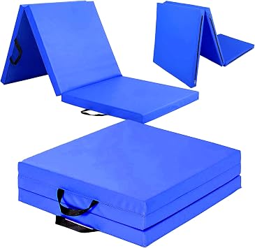 Exercise Mat 50mm Thick Tri-Fold PU Leather Cushioned Gymnastics Mat