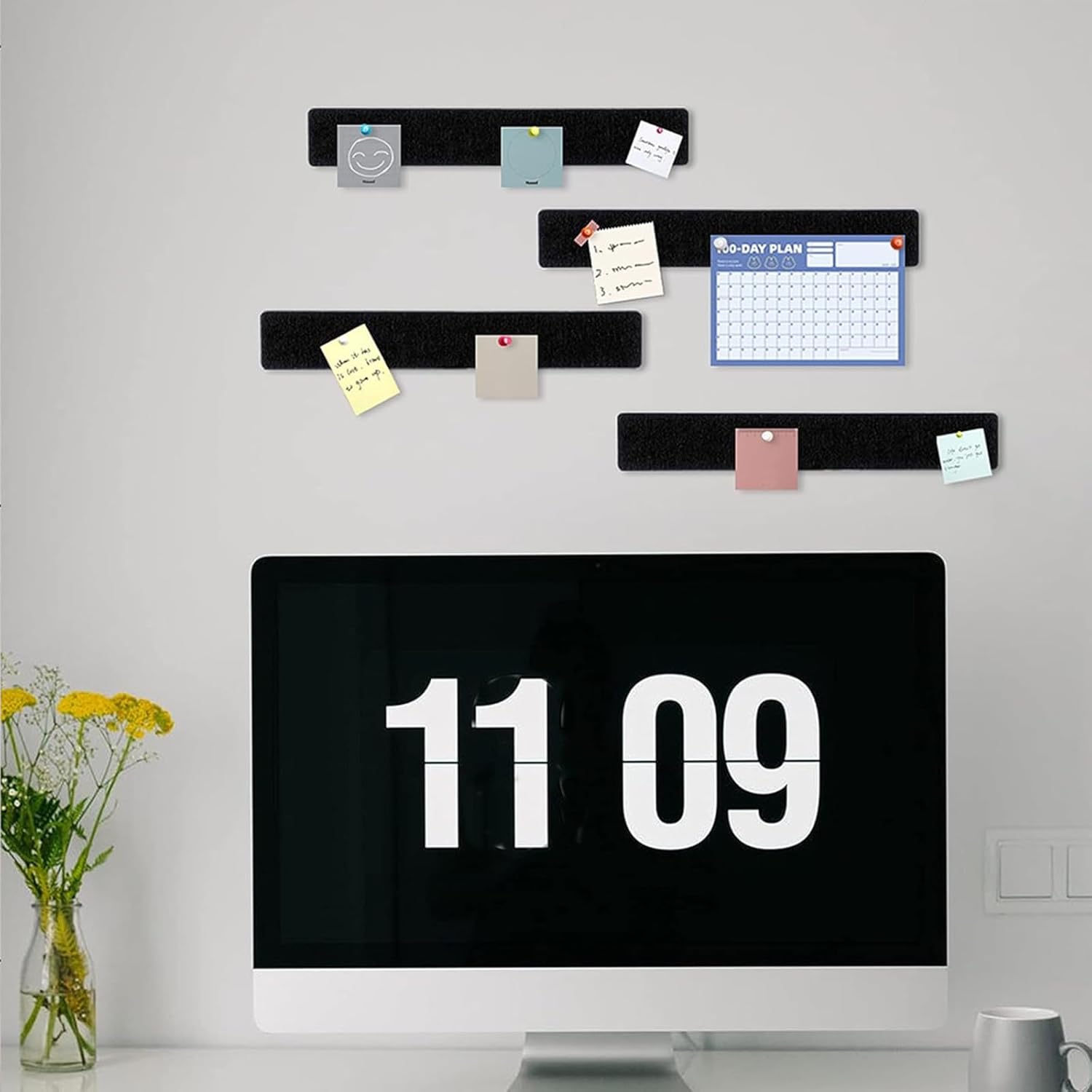 25 Pcs Pin Board Strips Cork Felt Notice Adhesive Bulletin Boards Office Supplies for Home Decoration Notice Cork Memo Board for Office Home Decoration