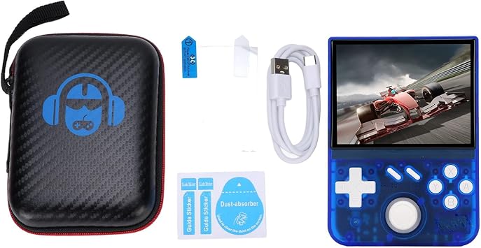 Generic Handheld Video Gaming Console 3D Joystick 3.5 Inch Screen Retro Game Console for OntheGo Gaming (Blue Transparent #15)