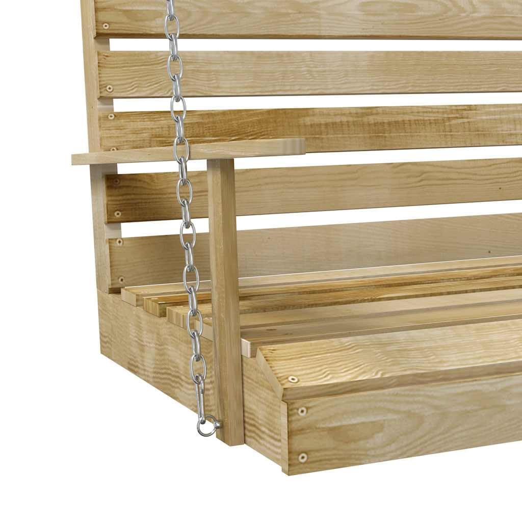 vidaXL Banco Balancín Columpio de Jardín Patio Terraza Balcón Asiento Silla Porche Decoración Adorno 155x65x60 cm Madera de Pino Impregnada