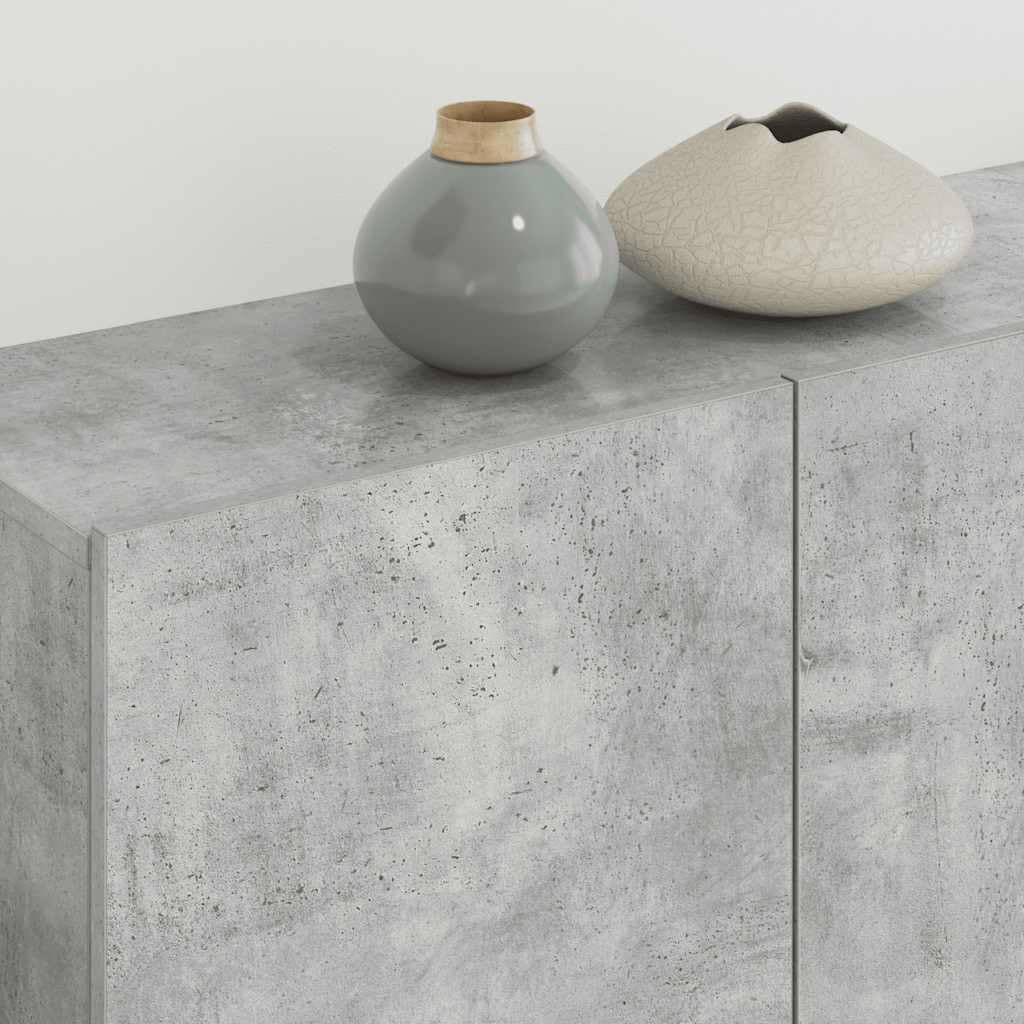 Set di 4 mobili da parete per TV, in legno grigio cemento