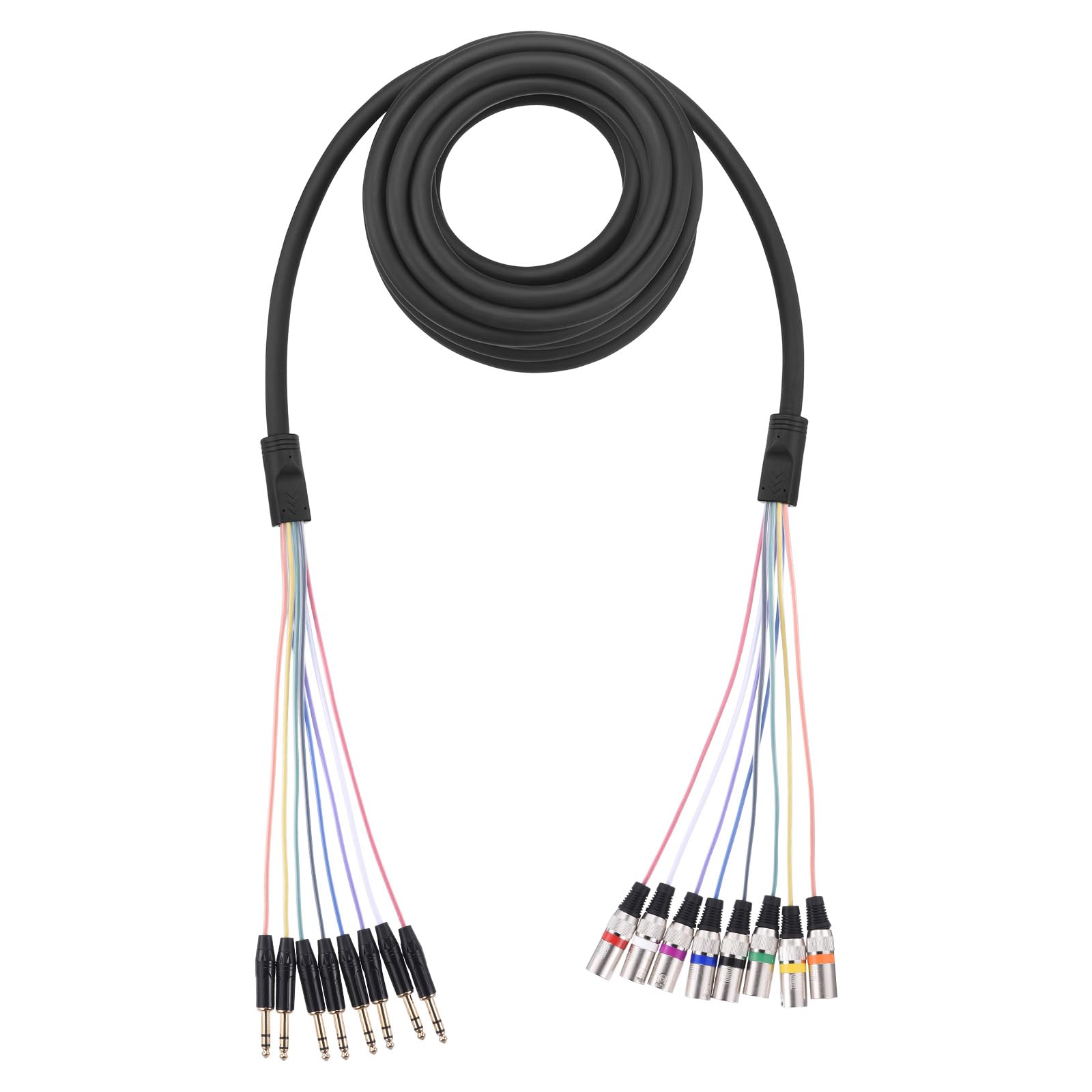 QUARKZMAN Cavo Serpente XLR 26,25 Piedi 8 Canali Maschio a 1/4" TRS