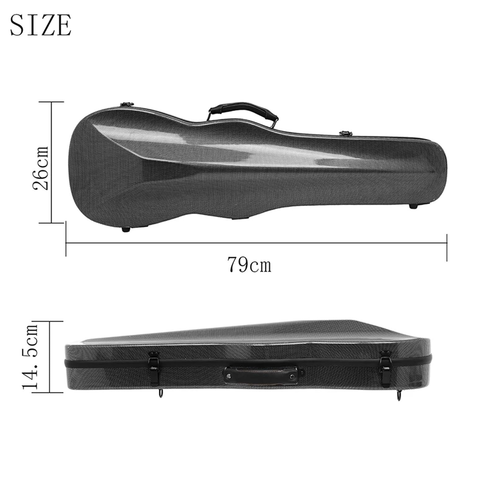 Étui for violon en fibre de carbone 4/4 3/4 | Hygromètre à double épaule avec sac triangulaire