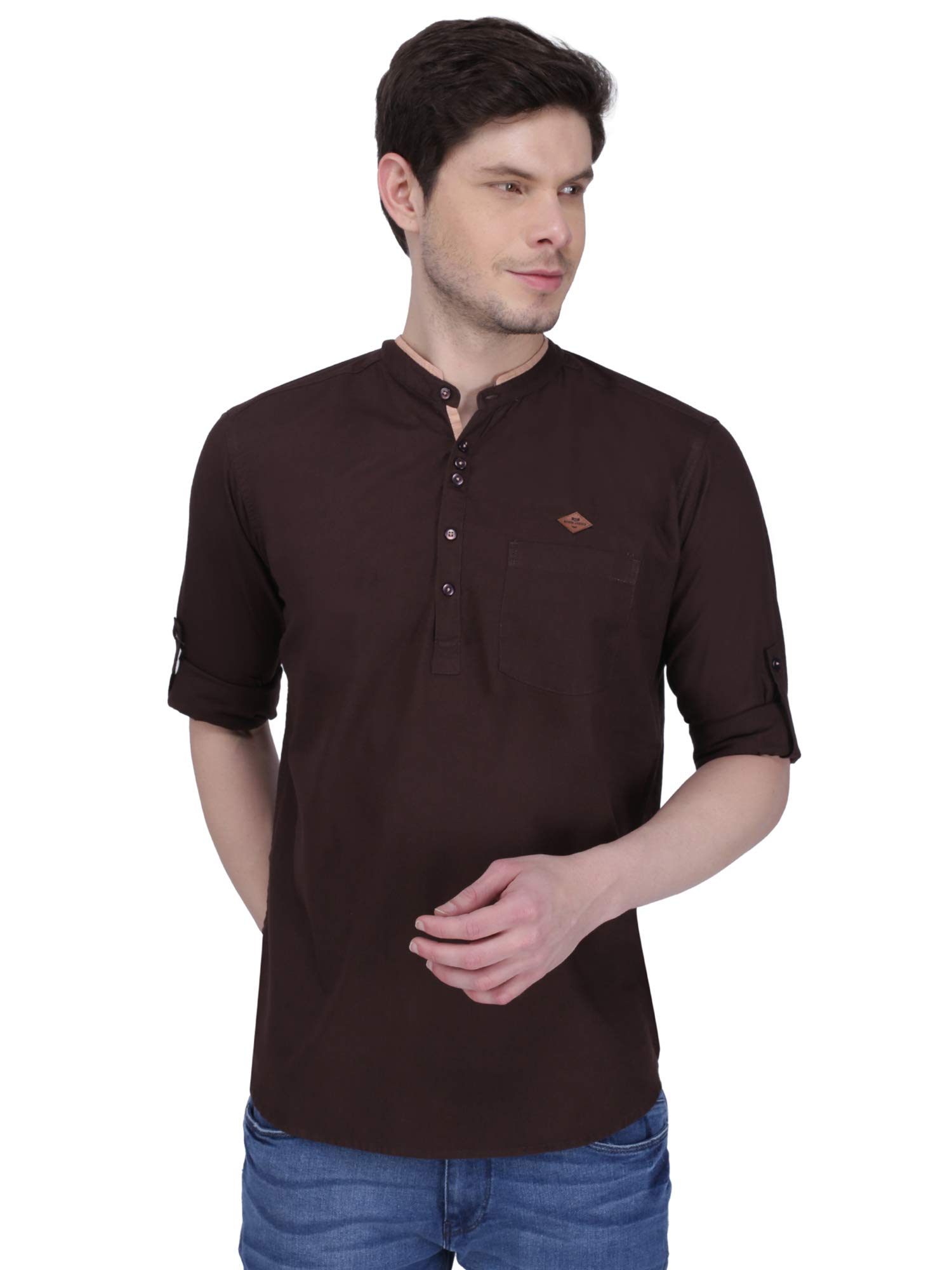 kuons avenue Men's Linen Cotton Tailored Fit Short Kurta | Mandarin Collar - Perfect for Casual and Festive Occasions-picture-32