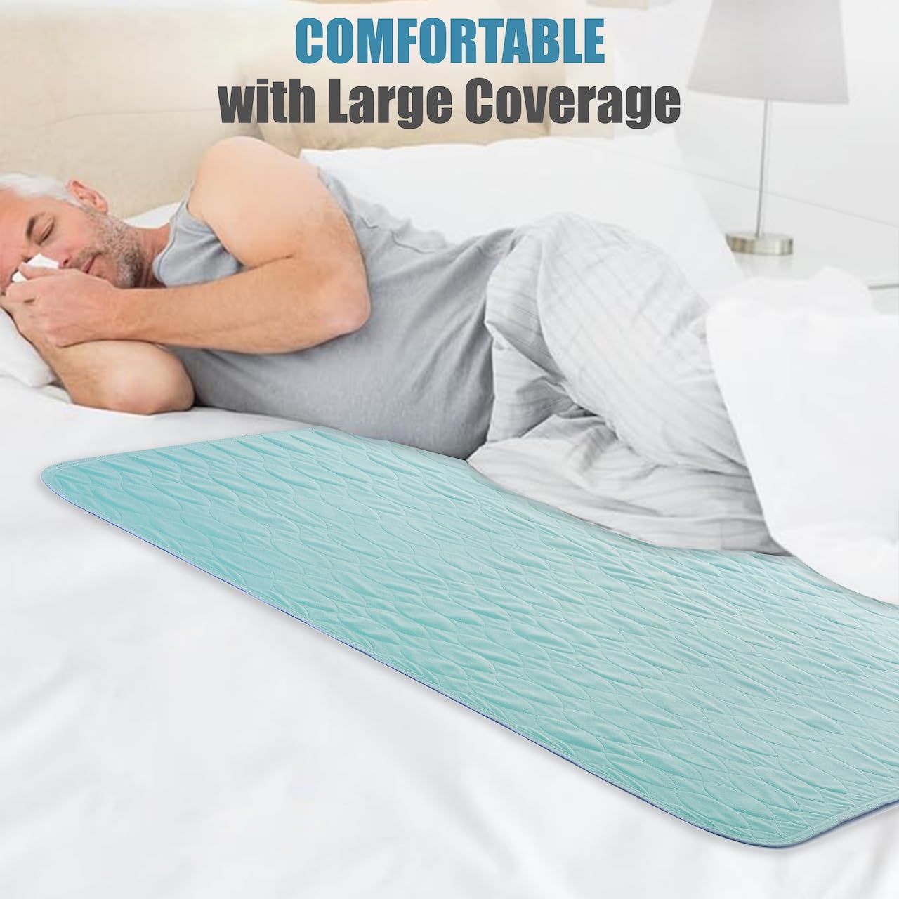 Lavable, reutilizable, impermeable, almohadilla para incontinencia de 34 x 36 pulgadas