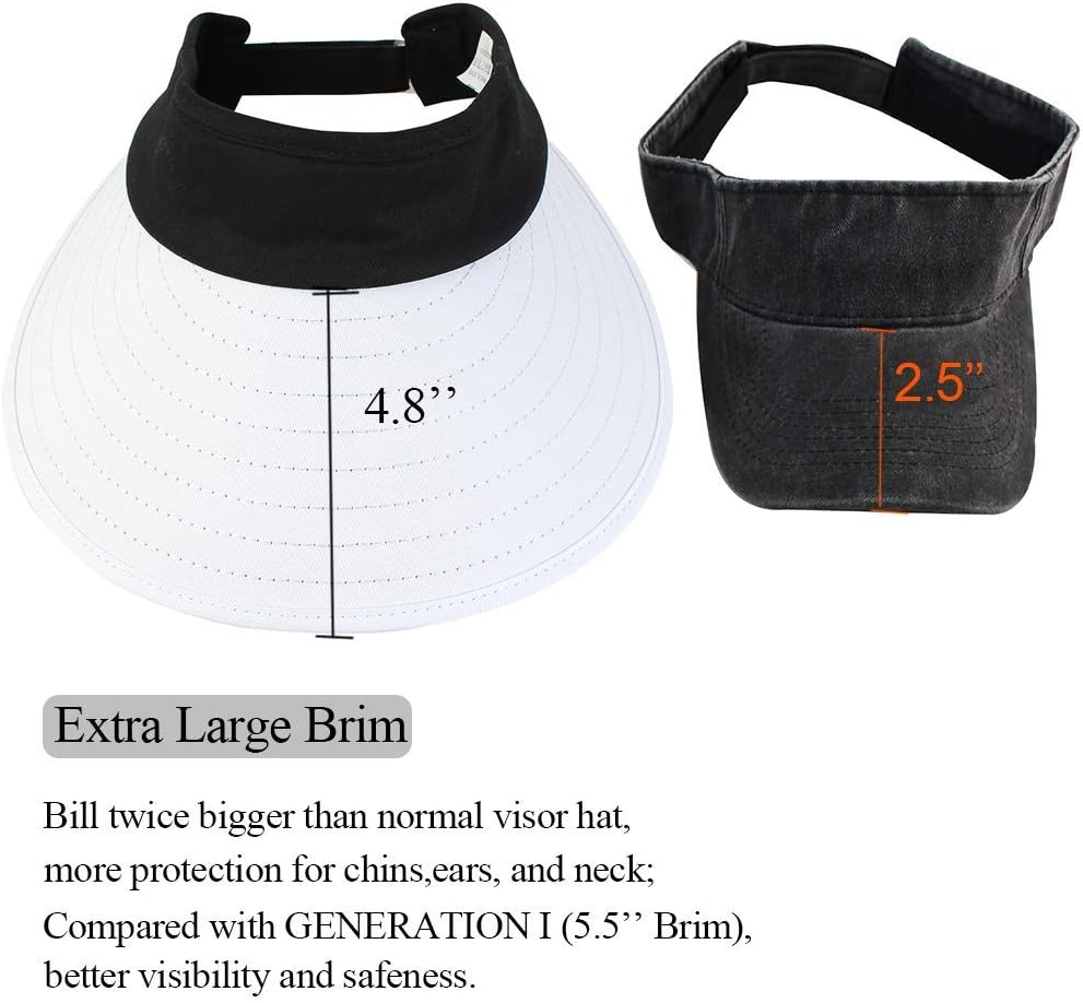 2PCS Wide Brim Sun Visor Hat Women Large UV Protective Golf Beach Cap, Korea Design - Image 3