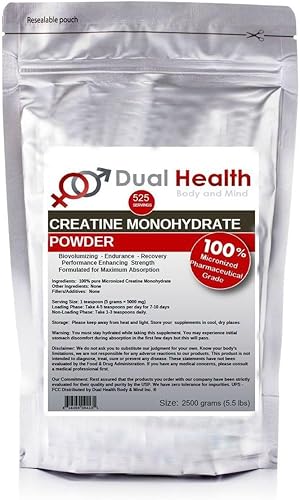 Monohidrato de creatina (88.18 oz (5.5 libras)) 200 mallas de polvo micronizado puro suplemento a granel pre entrenamiento, culturismo, fuerza,