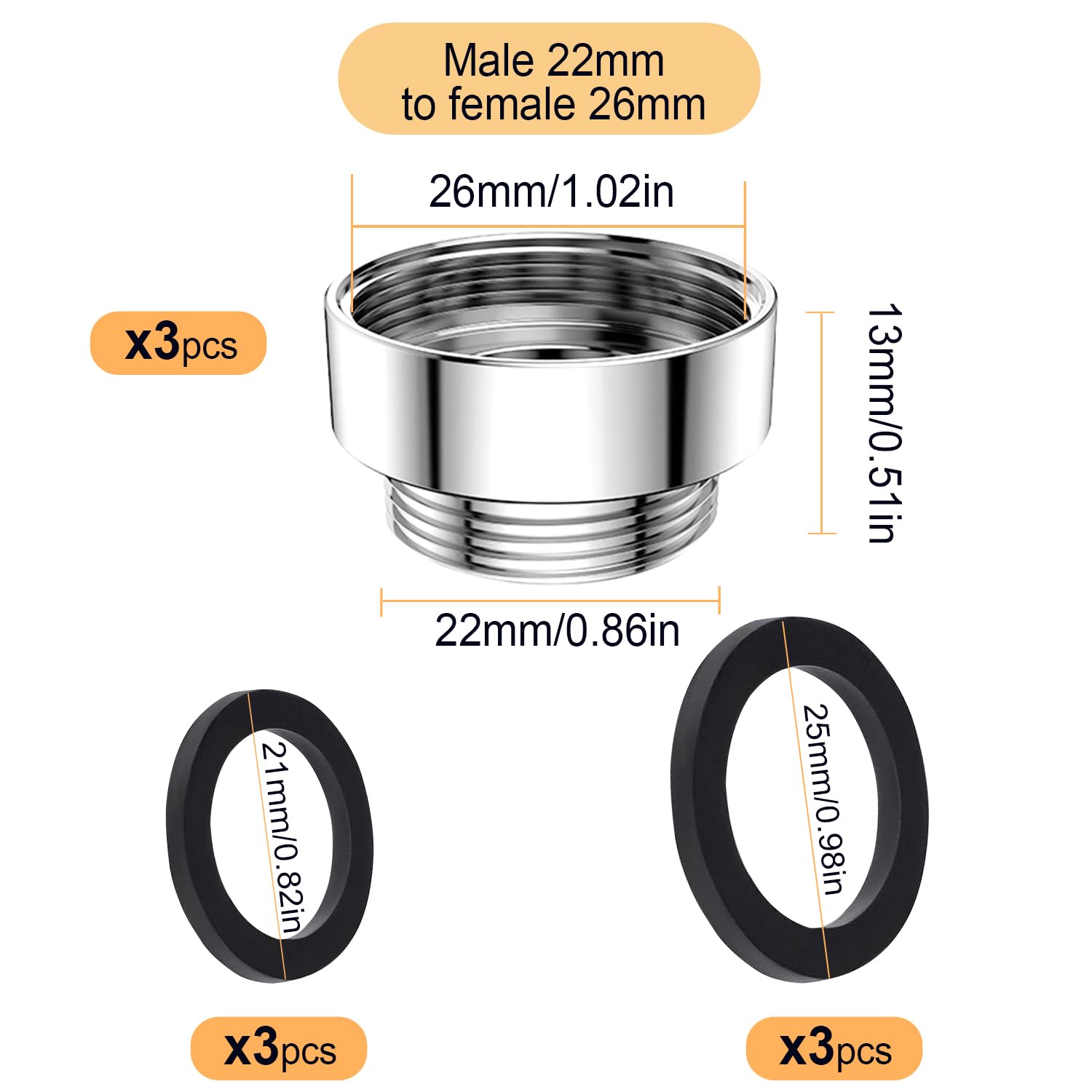 3 pcs Faucet Adapter Kit - Image 2